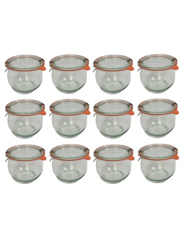 Słoiki i butelki - Słoiki WECK 12szt/ szkl. wieko,gumka, bl słoik 370ml TULIP - produkt 22