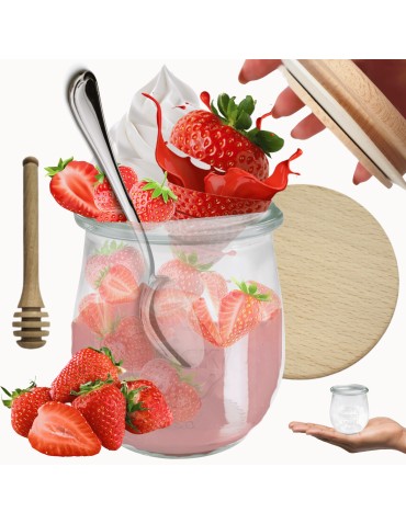 Słoiki WECK / drewniane wieko, nabierak słoik 220ml TULIP