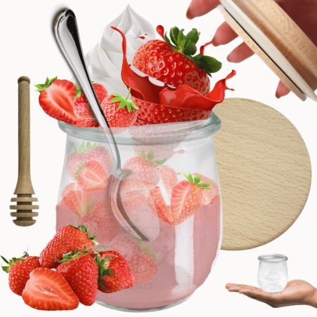 Słoiki WECK / drewniane wieko, nabierak słoik 220ml TULIP