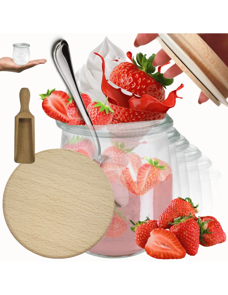 Słoiki i Dodatki - Słoiki WECK 12szt/ drewniane wieko, miarka słoik 220ml TULIP - product MODO24.PL 1