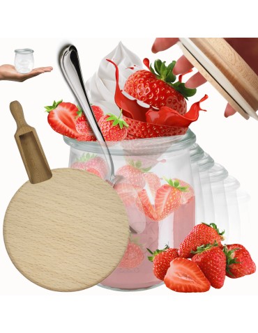 Słoiki WECK 6szt/ drewniane wieko, miarka słoik 220ml TULIP