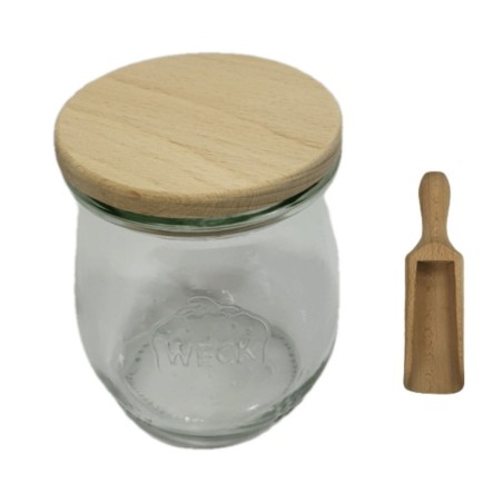Słoiki WECK / drewniane wieko, miarka słoik 220ml TULIP