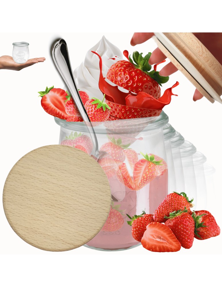 Słoiki i butelki - Słoiki WECK 12szt/ drewniane wieko słoik 220ml TULIP - produkt MODO24.PL 1