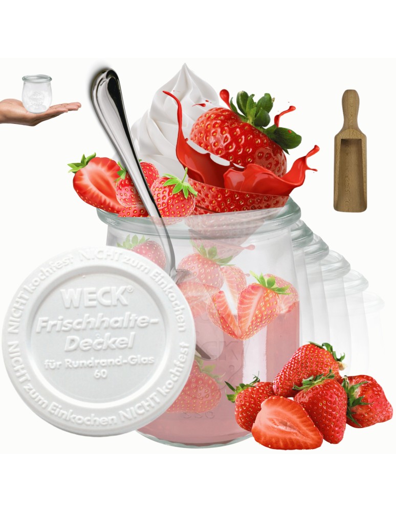 Słoiki i butelki - Słoiki WECK 12szt/ plastikowe wieko, miarka słoik 220ml TULIP - produkt MODO24.PL 1
