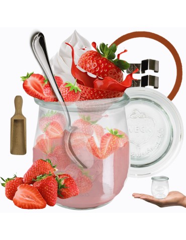 Słoiki i butelki - Słoiki WECK / szklane wieko, miarka słoik 220ml TULIP - produkt 21
