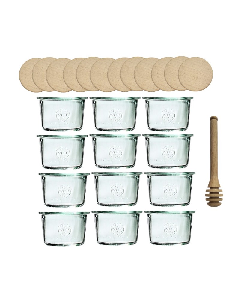 Słoiki weck - Słoiki Weck 80ml przetwory MOLD żaroodporne drewniane wieka 12szt nabierak - product MODO24.PL 2