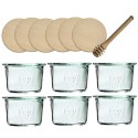 Słoiki Weck 80ml przetwory MOLD żaroodporne drewniane wieka 6szt nabierak