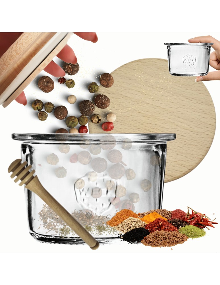 Słoiki weck - Słoik Weck 80ml przetwory MOLD żaroodporny drewniane wieko 1szt nabierak - product MODO24.PL 1