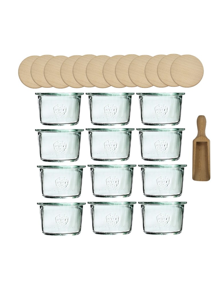 Słoiki weck - Słoiki Weck 80ml przetwory MOLD żaroodporne drewniane wieka 12szt miarka - product MODO24.PL 2