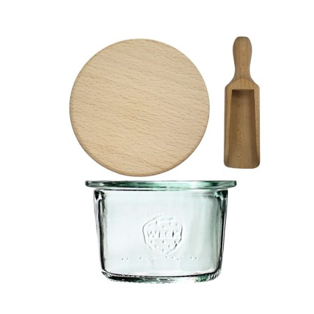 Słoik Weck 80ml na przetwory MOLD żaroodporny drewniane wieko 1szt miarka