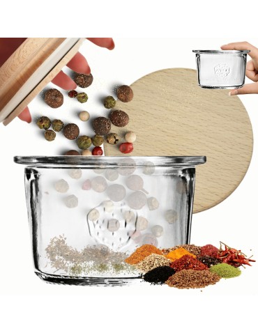 Słoik Weck 80ml na przetwory MOLD żaroodporny drewniane wieko 1szt SOLIDNY