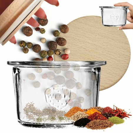 Słoik Weck 80ml na przetwory MOLD żaroodporny drewniane wieko 1szt SOLIDNY