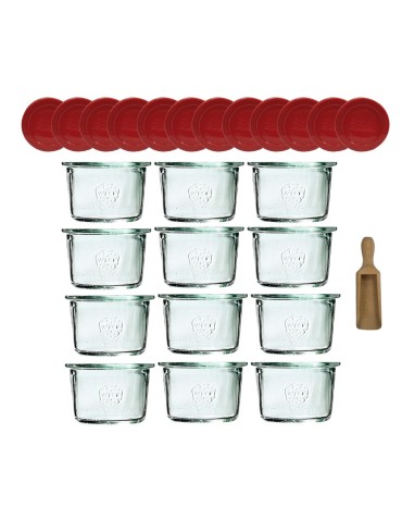 Słoiki Weck 80ml przetwory MOLD żaroodporne silikonowe wieko 12szt miarka - produkt 2