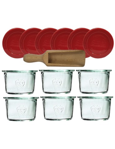 Słoiki Weck 80ml przetwory MOLD żaroodporne silikonowe wieko 6szt miarka - produkt 2