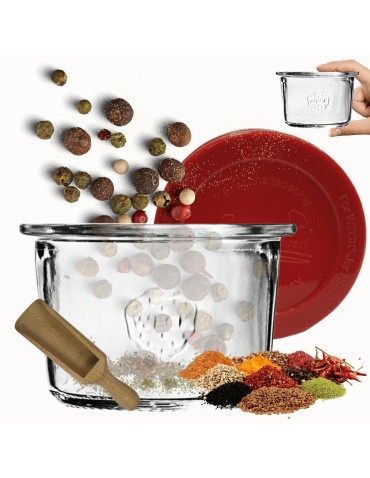 Słoik Weck 80ml na przetwory MOLD żaroodporny silikonowe wieko 1szt miarka