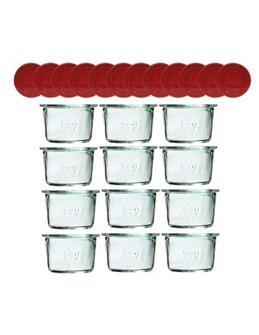 Słoiki Weck 80ml przetwory MOLD żaroodporne silikonowe wieka 12szt TRWAŁE - produkt 2