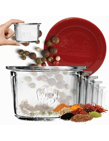 Słoiki Weck 80ml przetwory MOLD żaroodporne silikonowe wieka 6szt TRWAŁE