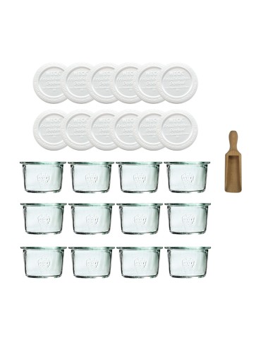 Słoiki Weck 80ml przetwory MOLD żaroodporne plastikowe wieka MIARKA 12szt - produkt 2