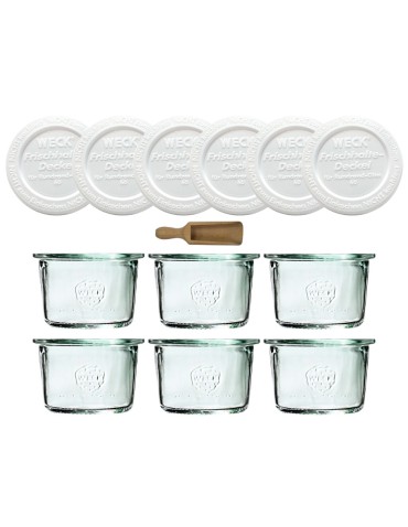 Słoiki Weck 80ml przetwory MOLD żaroodporne plastikowe wieka MIARKA 6szt - produkt 2