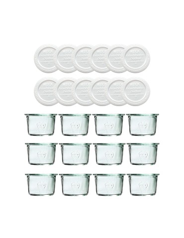 Słoiki Weck 80ml przetwory MOLD żaroodporne weki plastikowe wieka 12szt - produkt 2