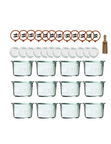 Słoiki Weck 80ml przetwory MOLD żaroodporne miara spinki wieko gumka 12szt - produkt 2