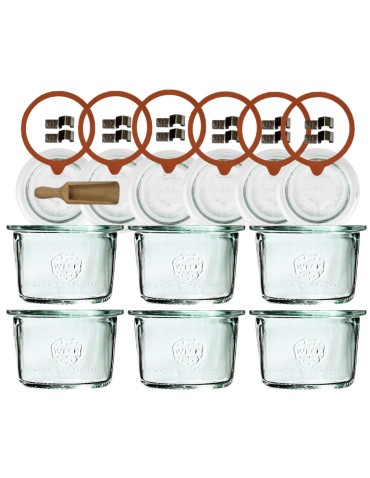 Słoiki Weck 80ml przetwory MOLD żaroodporne miarka spinki wieko gumka 6szt - produkt 2