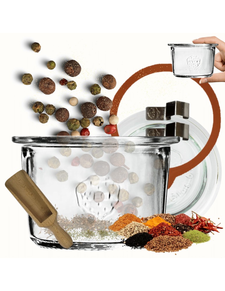 Słoiki weck - Słoik Weck 80ml przetwory MOLD żaroodporny miarka zapinki wieko gumka 1szt - product MODO24.PL 1