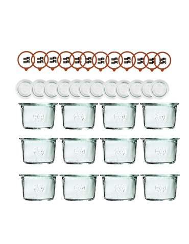 Słoiki Weck 80ml przetwory MOLD żaroodporne dżem zapinki wieko gumka 12szt - produkt 2