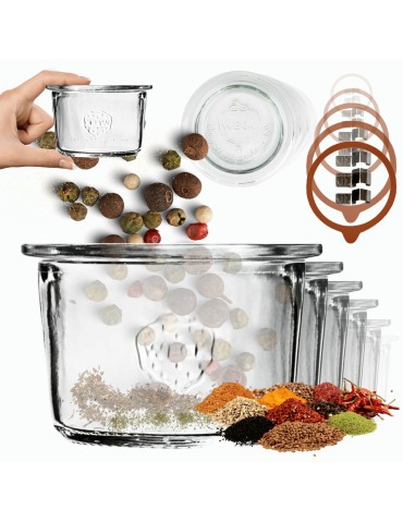 Słoiki Weck 80 ml przetwory MOLD żaroodporne dżem zapinki wieko gumka 6szt