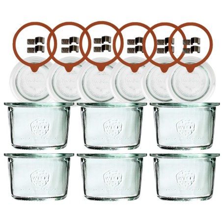 Słoiki Weck 80 ml przetwory MOLD żaroodporne dżem zapinki wieko gumka 6szt