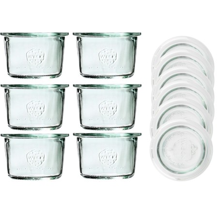 Słoiki Weck 80 ml słoiki szklane ozdobne MOLD przyprawy wieka szklane 6szt