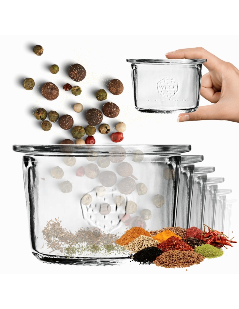 Słoiki weck - Słoiki Weck 80 ml słoiki szklane ozdobne MOLD na deserki pucharki 6szt - produkt MODO24.PL 1
