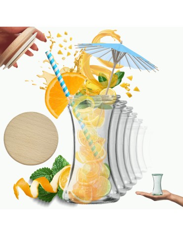 Słoiki Weck 200ml pucharek DELI żaroodporne drewniane wieka 12szt SOLIDNE