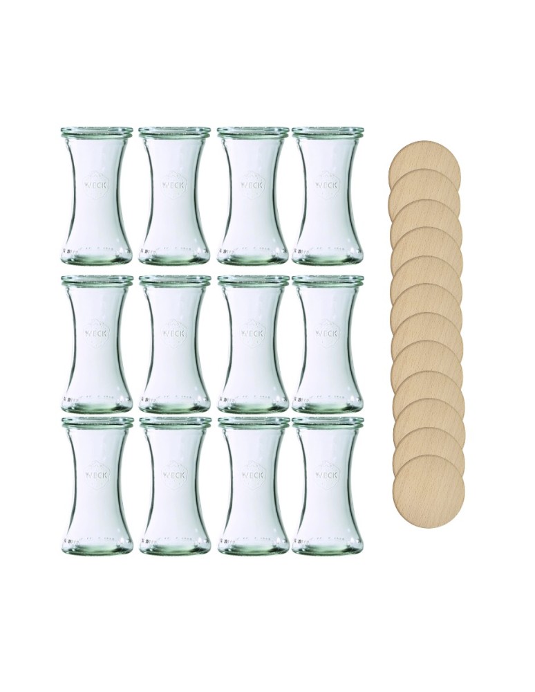 Słoiki weck - Słoiki Weck 200ml pucharek DELI żaroodporne drewniane wieka 12szt SOLIDNE - product MODO24.PL 2