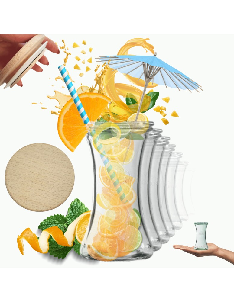 Słoiki weck - Słoiki Weck 200ml pucharek DELI żaroodporne drewniane wieka 6szt SOLIDNE - produkt MODO24.PL 1