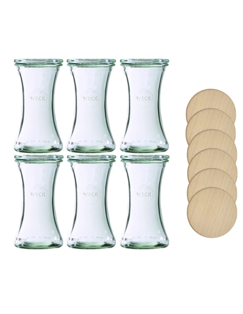 Słoiki weck - Słoiki Weck 200ml pucharek DELI żaroodporne drewniane wieka 6szt SOLIDNE - product MODO24.PL 2