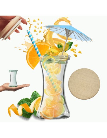 Słoik Weck 200ml na pucharek DELI żaroodporny drewniane wieko 1szt SOLIDNY