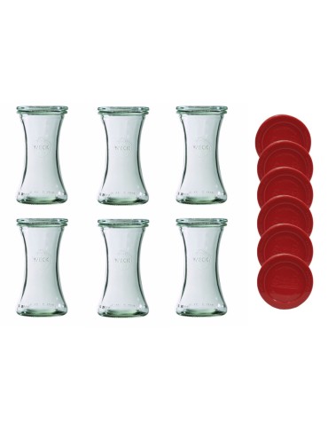 Słoiki Weck 200ml pucharek DELI żaroodporne silikonowe wieka 6szt TRWAŁE - produkt 2