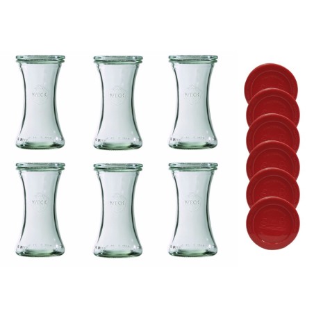 Słoiki Weck 200ml pucharek DELI żaroodporne silikonowe wieka 6szt TRWAŁE