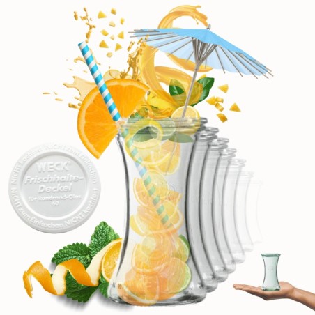 Słoiki Weck 200ml pucharek DELI żaroodporne weki plastikowe wieka 12szt