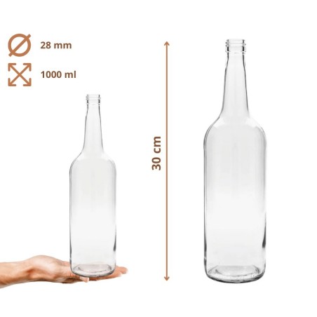 Butelki 1000 ml 1L na sok nalewkę syrop ocet tradycyjne fi28 100szt NAKRĘTKI