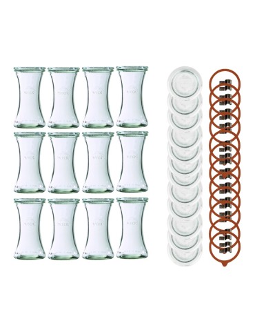 Słoiki Weck 200ml pucharek DELI żaroodporne dżem zapinki wieko gumka 12szt - produkt 2