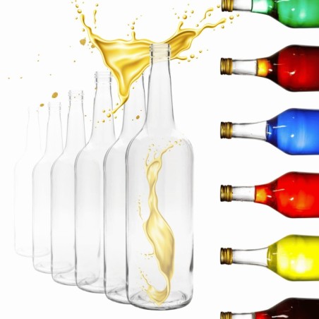 Butelki 1000 ml 1L na sok nalewkę syrop ocet tradycyjne fi28 6szt BEZ NAKRETEK