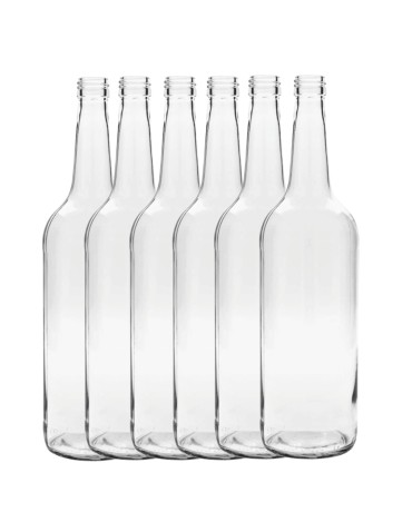 Butelki 1000 ml 1L na sok nalewkę syrop ocet tradycyjne fi28 6szt BEZ NAKRETEK - produkt 2