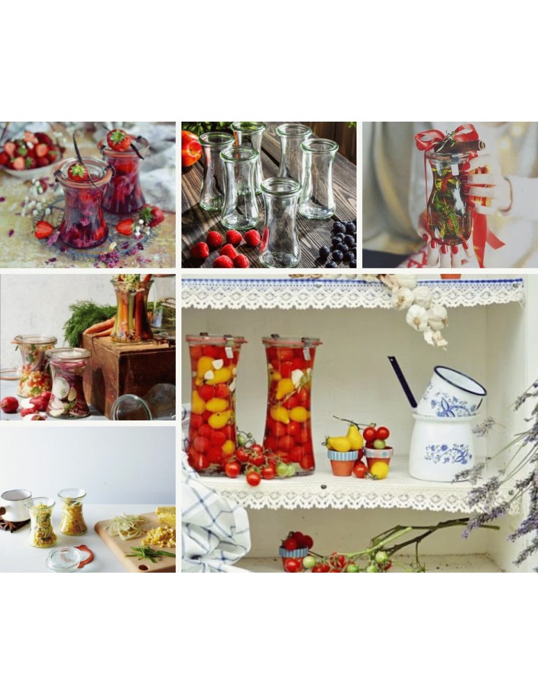 Słoiki weck - Słoiki Weck 200 ml słoiki szklane ozdobne DELI przyprawy wieka szklane 6szt - product MODO24.PL 8