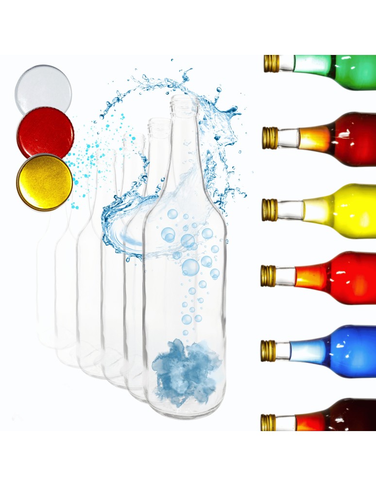 Szklane butelki na alkohol - galoniki - Butelki 700 ml na sok nalewkę syrop ocet tradycyjne fi28 60szt NAKRĘTKI - produkt MODO24.PL 1