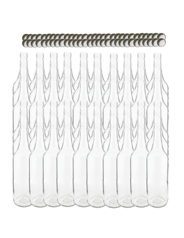 Szklane butelki na alkohol - galoniki - Butelki 700 ml na sok nalewkę syrop ocet tradycyjne fi28 60szt NAKRĘTKI - product MODO24.PL 2