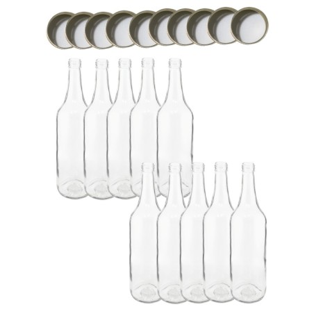 Butelki 700 ml na sok nalewkę syrop ocet tradycyjne fi28 10szt NAKRĘTKI