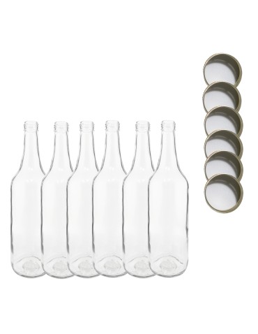 Butelki 700 ml na sok nalewkę syrop ocet tradycyjne fi28 6szt NAKRĘTKI - produkt 2
