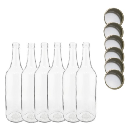 Butelki 700 ml na sok nalewkę syrop ocet tradycyjne fi28 6szt NAKRĘTKI